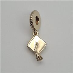 Pandora MET ALE 14K Yellow Gold Plated Graduation Cap Dangle Charm 761892C00